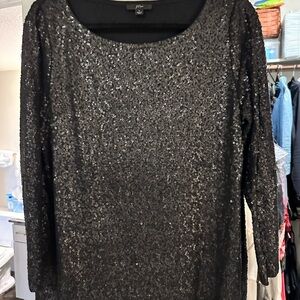 J. Crew Black Sequin Blouse